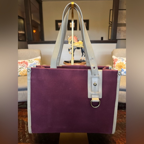 Burberry Canvas Maroon and Plaid Women´s Tote Bag with...